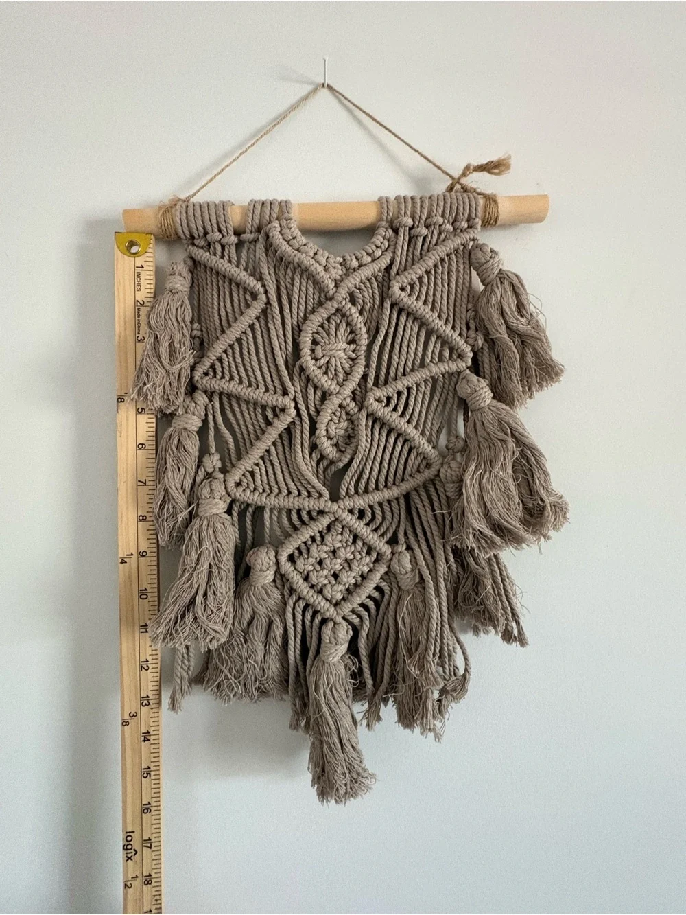 Handmade Beige Macrame Wall Hanging - Boho Home Decor